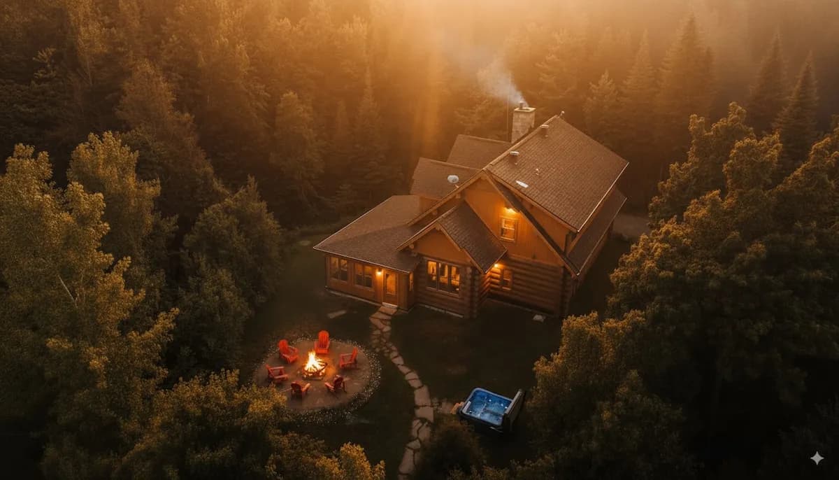 Chalet Authentik 42, spa, piscine et lac – Mille-Isles